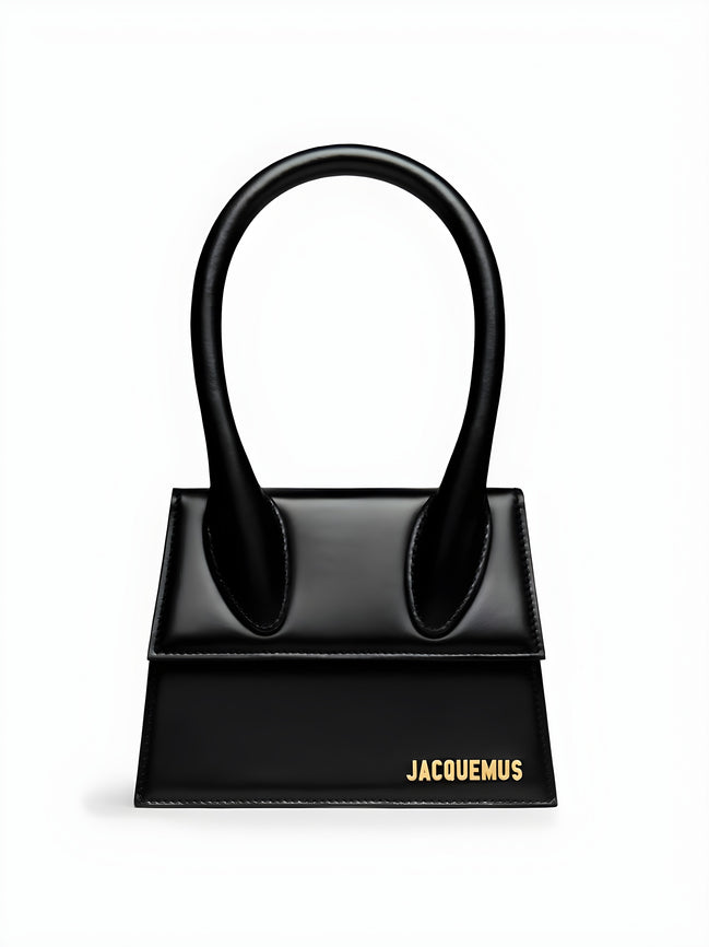 Jacquemus Black  leather Le Chiquito moyen bag