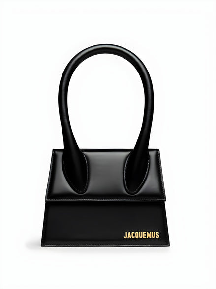 Jacquemus Black  leather Le Chiquito moyen bag