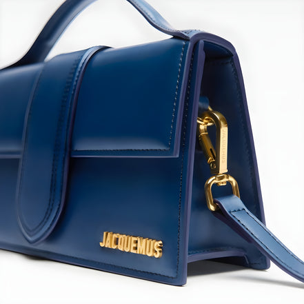 Jacquemus Dark NavyLeather Le Grand Bambino Handbag