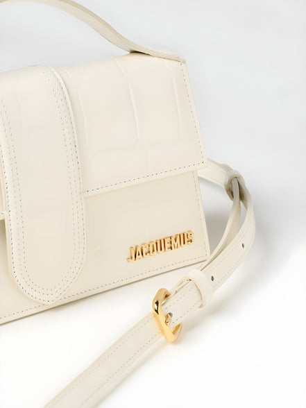 Jacquemus Ivory Cocco Le Grand Bambino Handbag