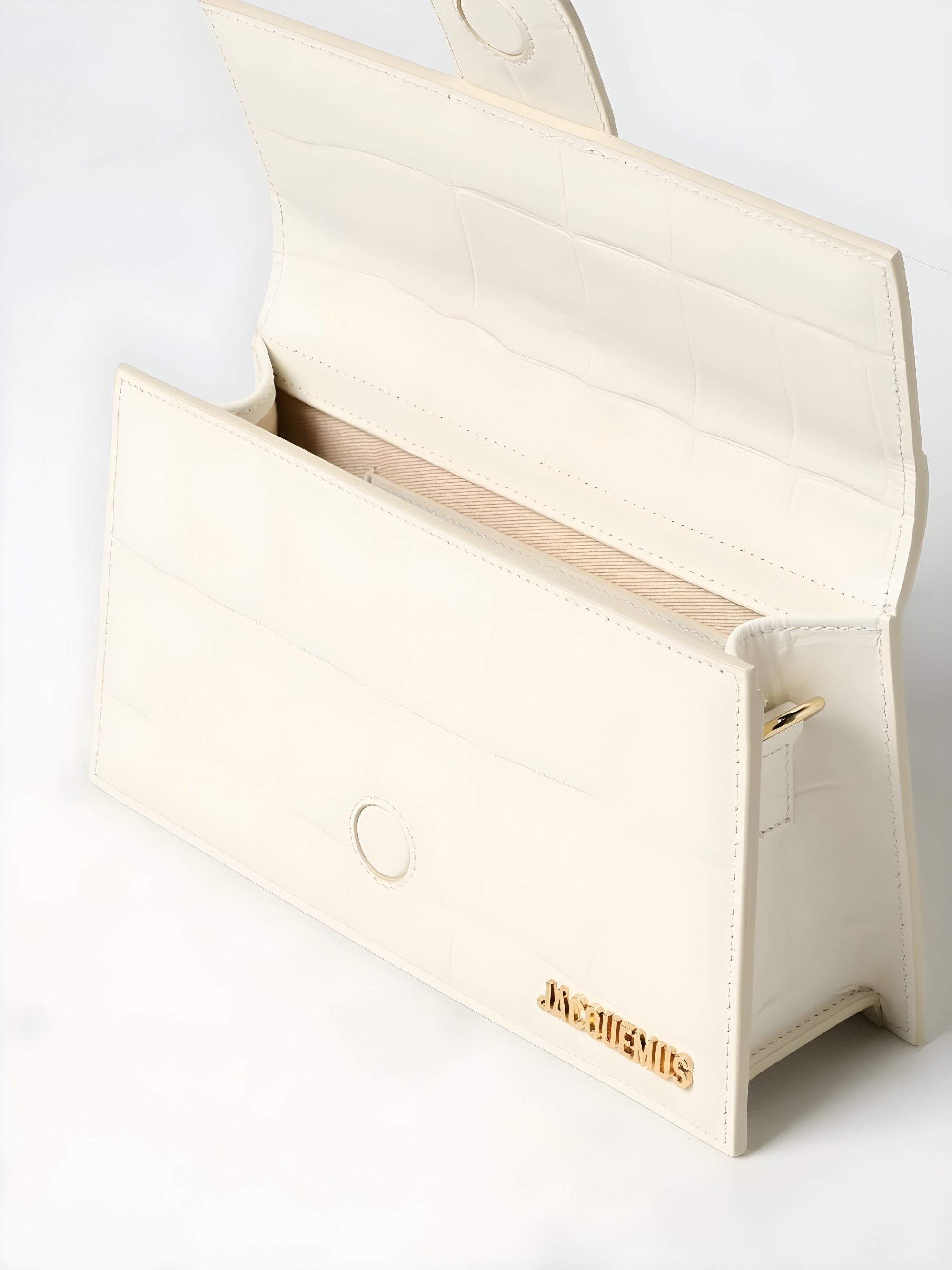 Jacquemus Ivory Cocco Le Grand Bambino Handbag