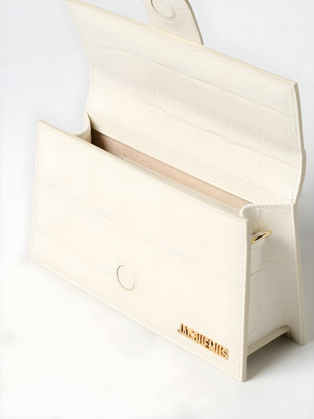 Jacquemus Ivory Cocco Le Grand Bambino Handbag