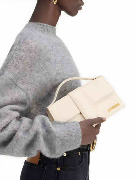 Jacquemus Ivory Cocco Le Grand Bambino Handbag