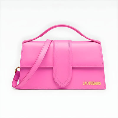 Jacquemus Neon Pink Leather Le Grand Bambino Handbag