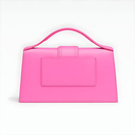Jacquemus Neon Pink Leather Le Grand Bambino Handbag