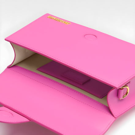 Jacquemus Neon Pink Leather Le Grand Bambino Handbag
