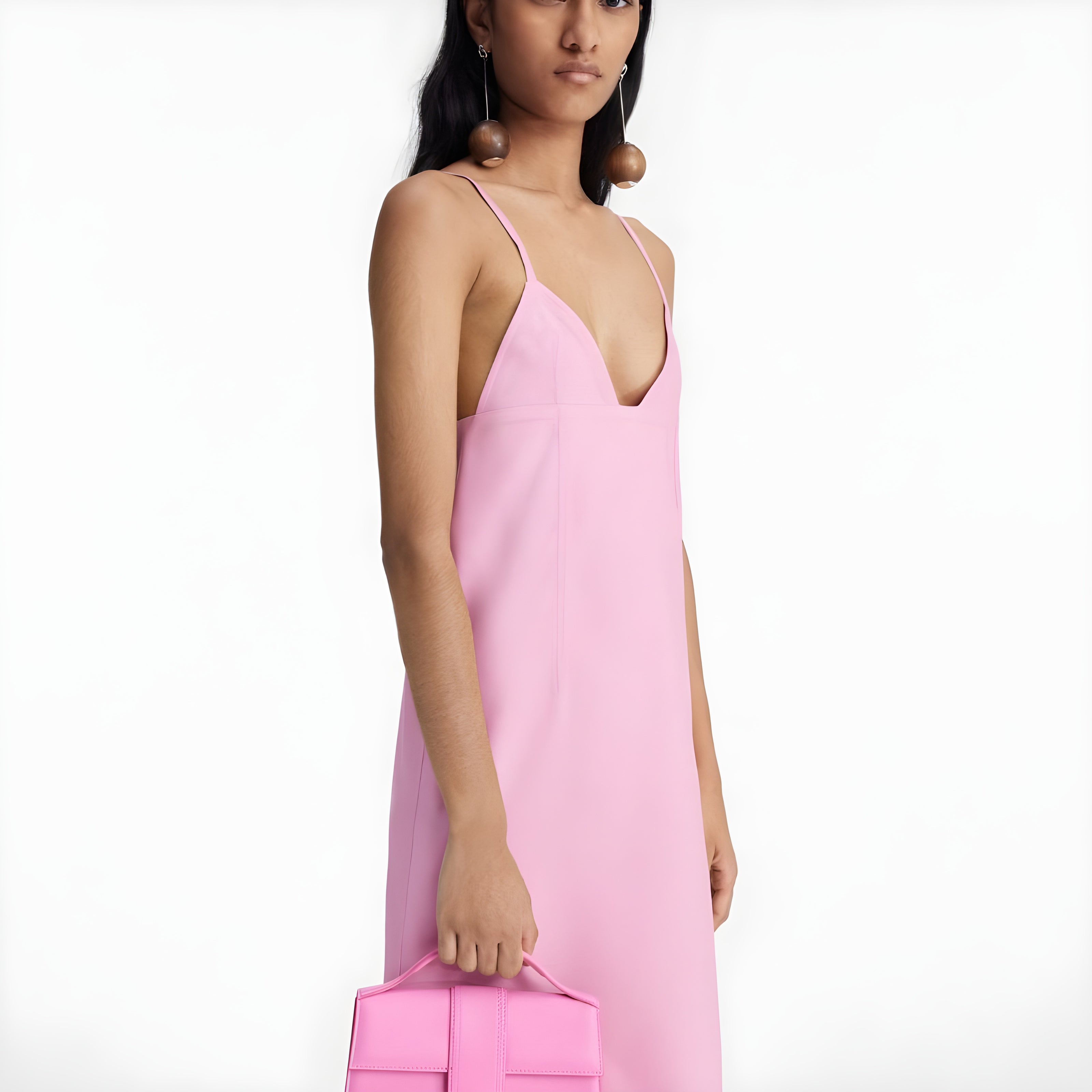 Jacquemus Neon Pink Leather Le Grand Bambino Handbag