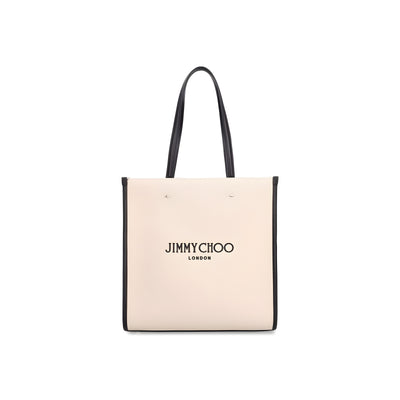 Jimmy Choo Beige Canvas Tote Bag