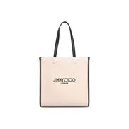 Jimmy Choo Beige Canvas Tote Bag