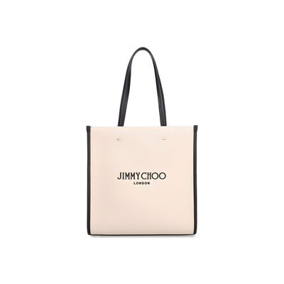 Jimmy Choo Beige Canvas Tote Bag