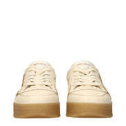 Jimmy Choo Beige Leather Low Top Sneakers
