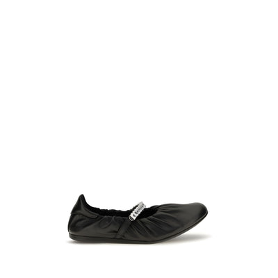Jimmy Choo Black Calf Leather Ballet Flats