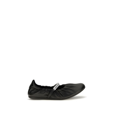 Jimmy Choo Black Calf Leather Ballet Flats