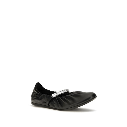 Jimmy Choo Black Calf Leather Ballet Flats