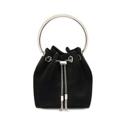 Jimmy Choo Black Cotton Shoulder Bag