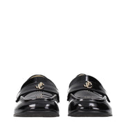 Jimmy Choo Black Leather Slip-On Loafers