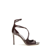 Jimmy Choo Brown Calf Leather Stiletto Heel Sandals