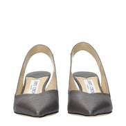 Jimmy Choo Gray Leather High Heel Sandals