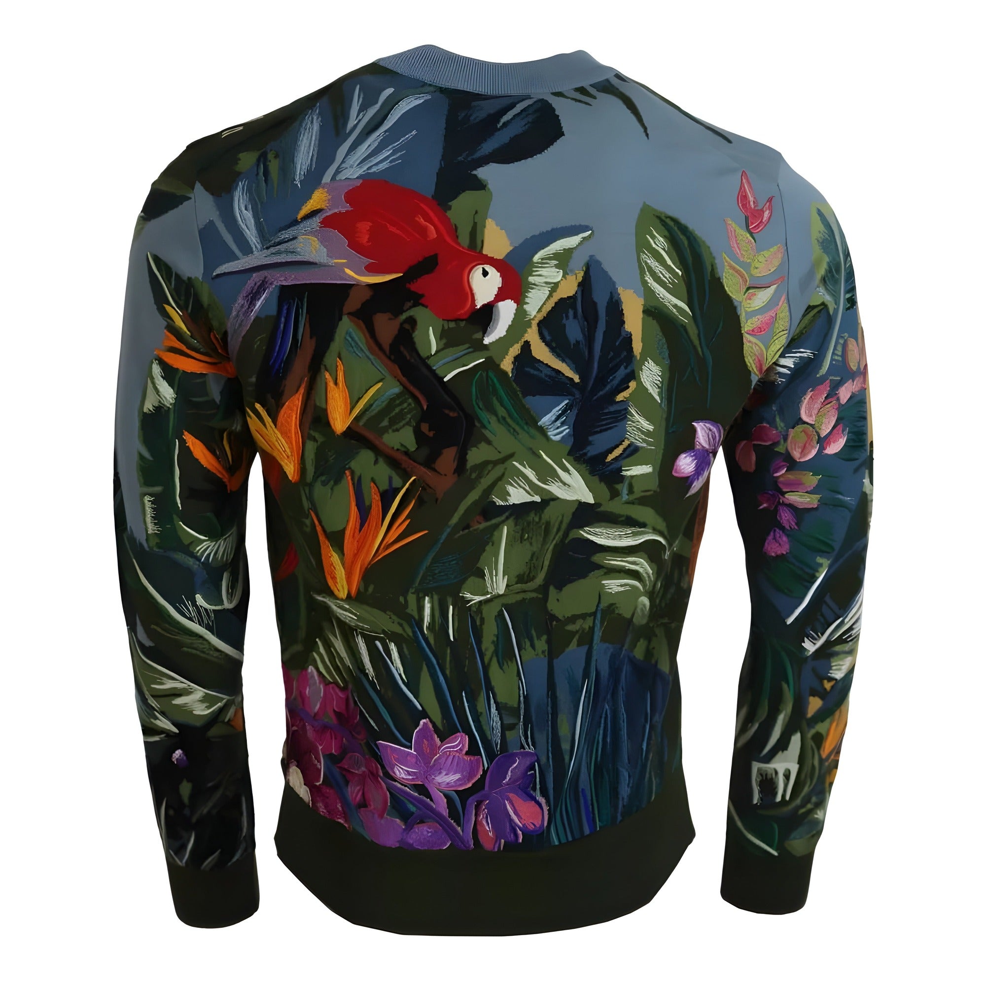Dolce & Gabbana Jungle Wool Silk Logo Sweater
