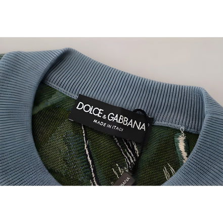 Dolce & Gabbana Jungle Wool Silk Logo Sweater
