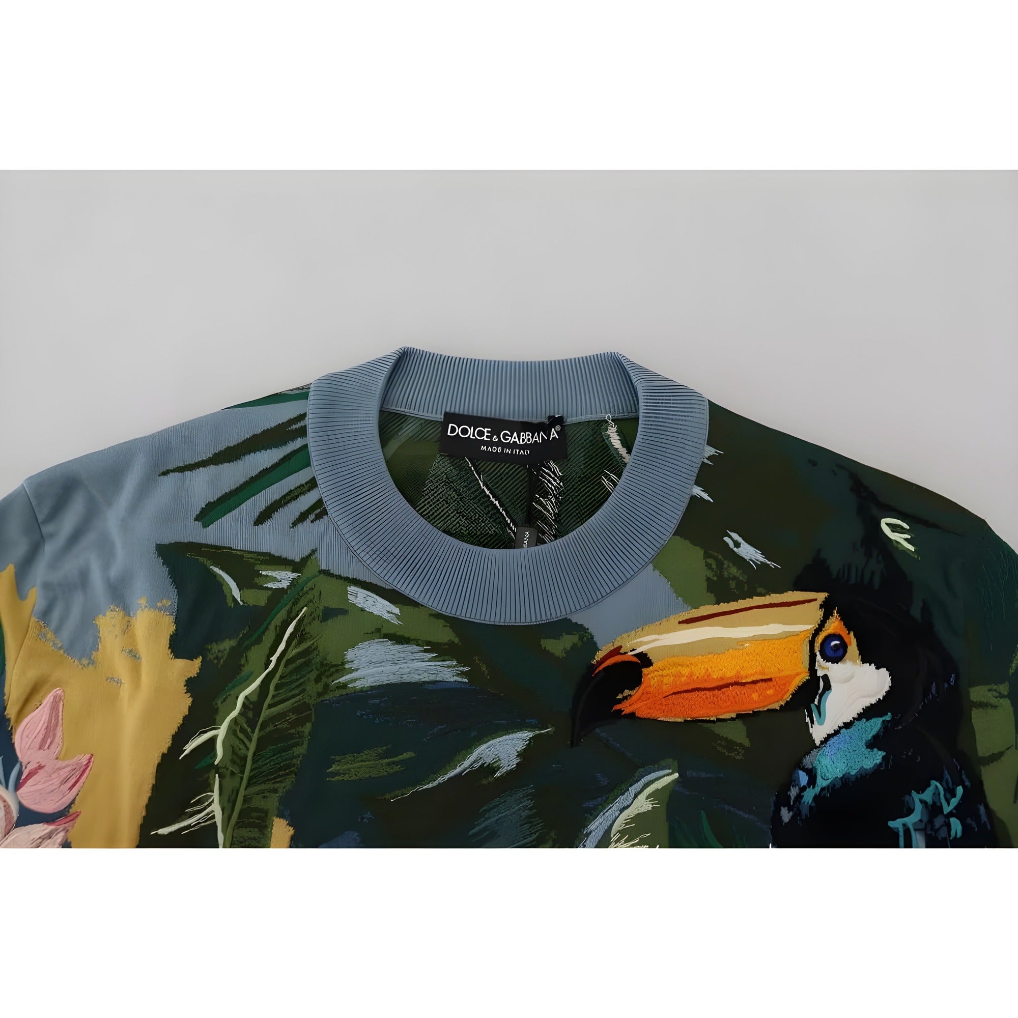 Dolce & Gabbana Jungle Wool Silk Logo Sweater