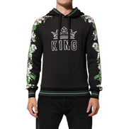 Dolce & Gabbana KING Black Orchid Floral Crown Logo Hoodie