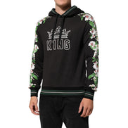 Dolce & Gabbana KING Black Orchid Floral Crown Logo Hoodie