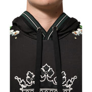 Dolce & Gabbana KING Black Orchid Floral Crown Logo Hoodie