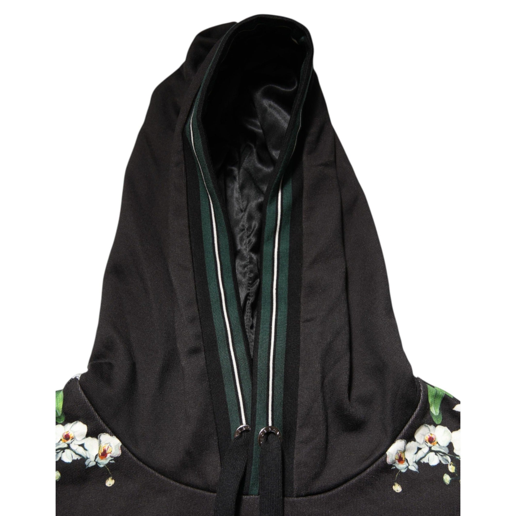 Dolce & Gabbana KING Black Orchid Floral Crown Logo Hoodie