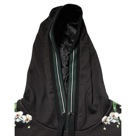 Dolce & Gabbana KING Black Orchid Floral Crown Logo Hoodie