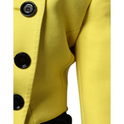 Veste courte en laine jaune citron Dolce & Gabbana à manches longues