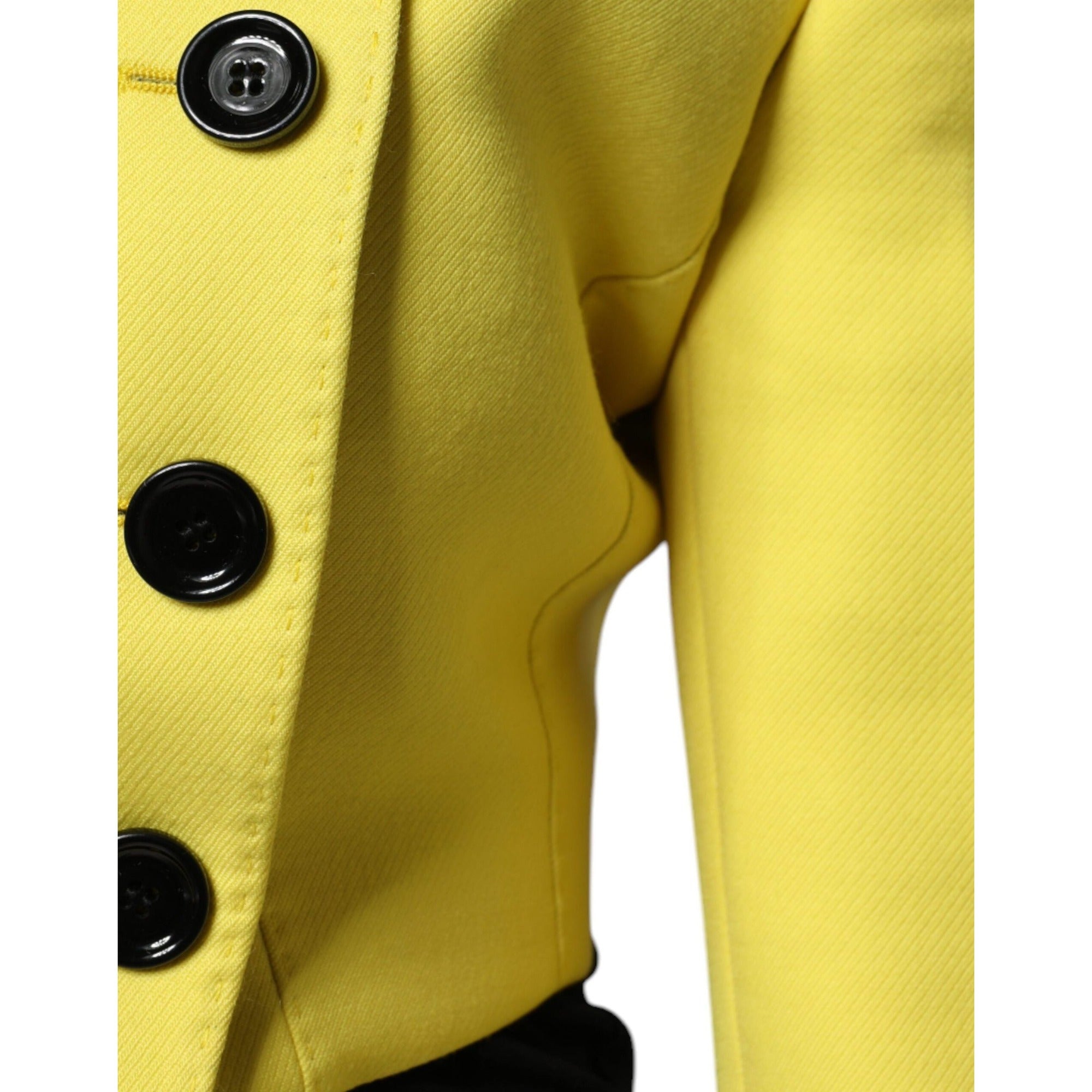 Veste courte en laine jaune citron Dolce & Gabbana à manches longues