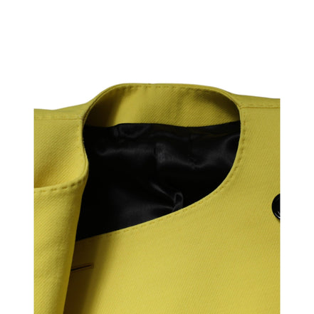 Veste courte en laine jaune citron Dolce & Gabbana à manches longues