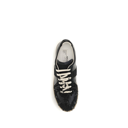 Maison Margiela Black Suede Leather Athletic Sneakers