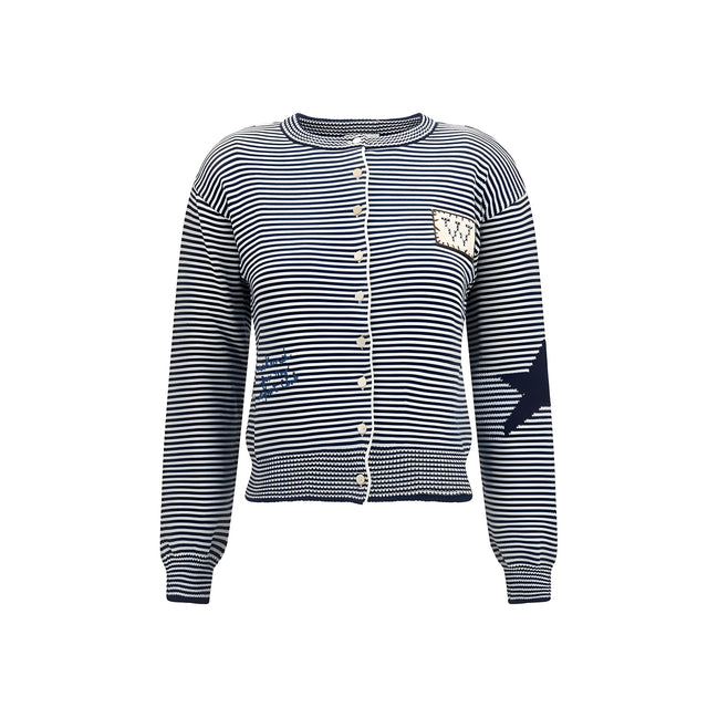 Max Mara Blue Cotton Cardigan