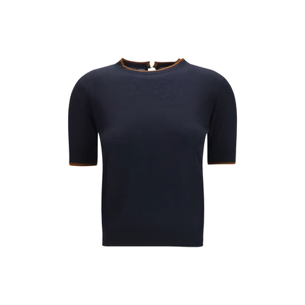 Max Mara Blue Silk T-Shirt