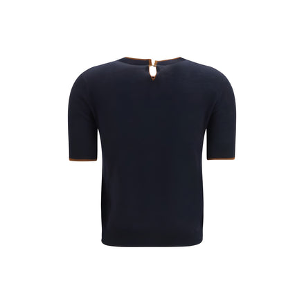 Max Mara Blue Silk T-Shirt