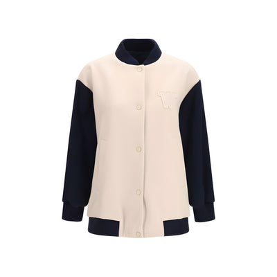 Max Mara Blue Wool Bomber Jacket