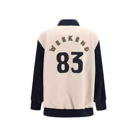 Max Mara Blue Wool Bomber Jacket