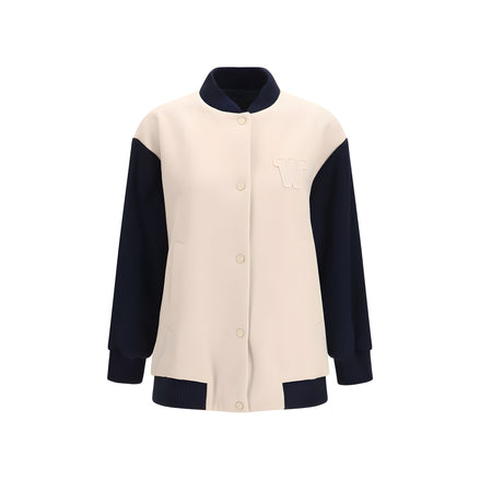 Max Mara Blue Wool Bomber Jacket
