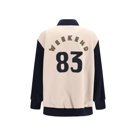 Max Mara Blue Wool Bomber Jacket