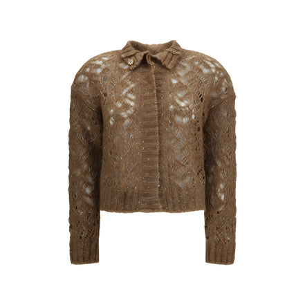 Max Mara Brown Alpaca Vicugna Pacos Cardigan