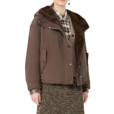 Max Mara Brown Cotton Full-Length Jacket
