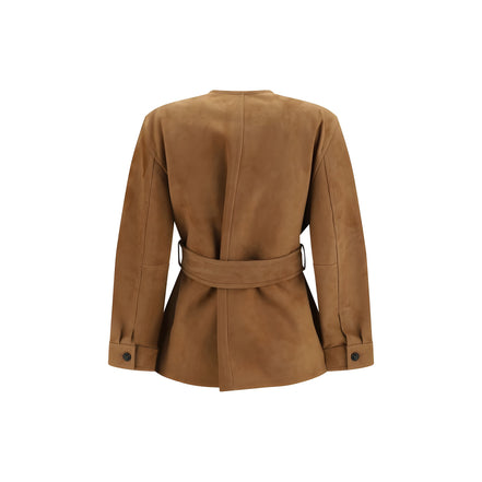 Max Mara Brown Lamb Leather Jacket