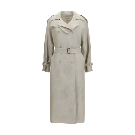 Max Mara Brown Linen Trench Coat