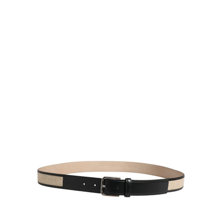 Dolce & Gabbana Beige Woven Leather Buckle Belt