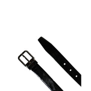 Dolce & Gabbana Black Classic Leather Buckle Belt