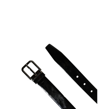 Dolce & Gabbana Black Classic Leather Buckle Belt