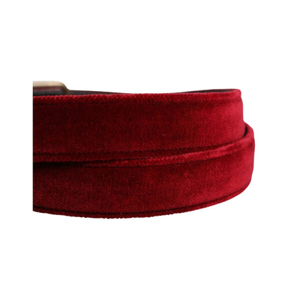 Dolce & Gabbana Burgundy Velvet Cotton Buckle Belt