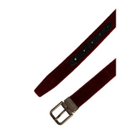 Dolce & Gabbana Burgundy Velvet Cotton Buckle Belt